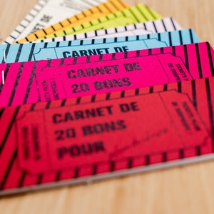 Tickets Colorés Carnet de 20
