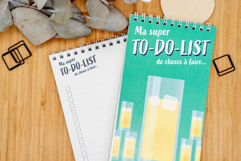 Carnets TO-DO-LIST à spirales bloc notes à remplir liste de tâches à faire pastis