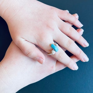 Leather Ring with Turquoise gem