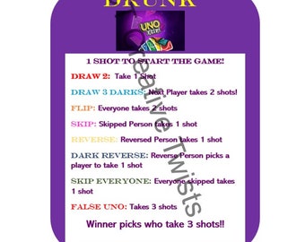 uno instruction card etsy