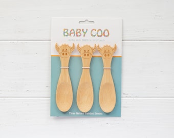 Set pf 3 Highland Cow Bamboo Spoons