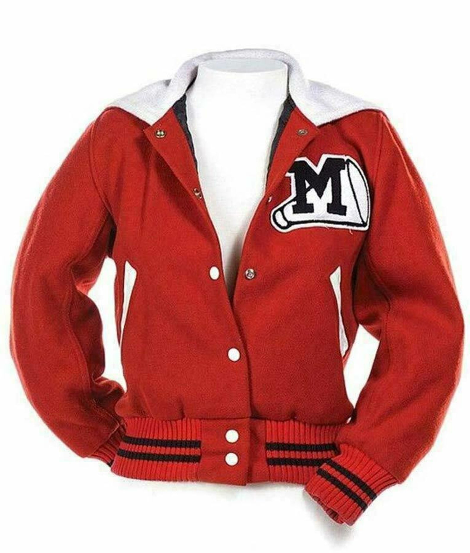 Women Glee Cheerios Cheerleading Red and White Varsity Jacket Etsy