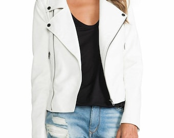 white moto leather jacket