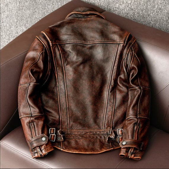 Free Shipping.sales Brand New Men Cowhide Coat.natural Quality Thick Men's  Genuine Leather Jacket.vintage Style Leather Clothes - Genuine Leather -  AliExpress