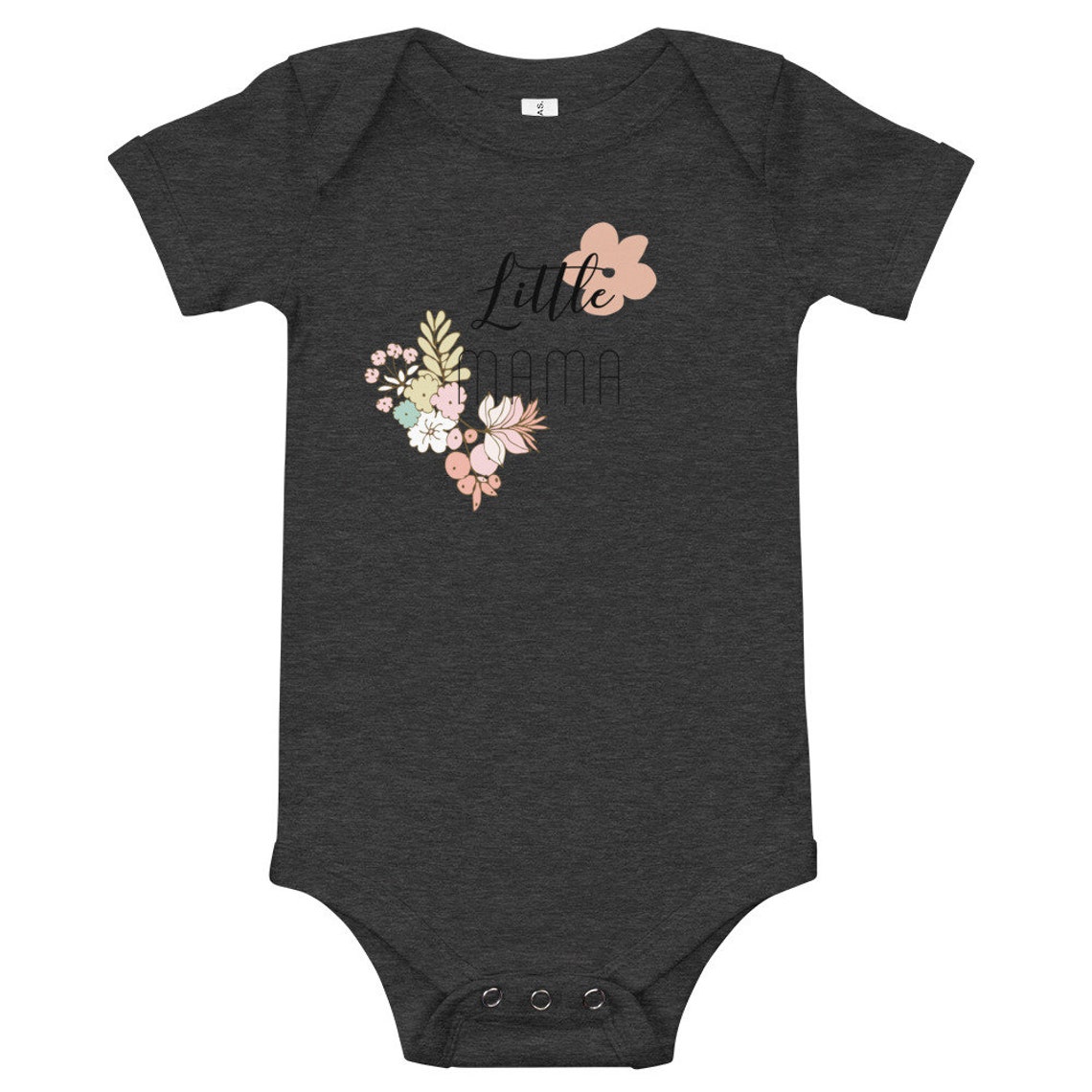 Little Mama Onesie Girl Onesie Floral Onesie Baby Shirt Etsy