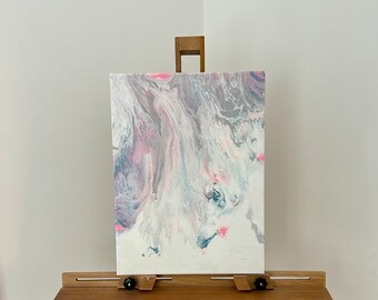 Lago Rosa | Pintura em tela rosa e cinza