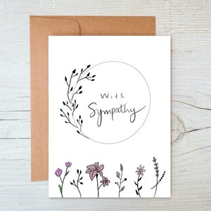 carte florale de sympathie | carte de sympathie | Carte vierge | Je pense à vous | Envoyer une carte d'amour