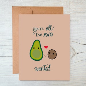 Vous êtes tout ce que j’ai Avo Wanted Card | Carte de la Saint-Valentin | Carte Je t'aime | Carte avocat | Carte Punny