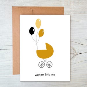 Bienvenue aux tout-petits | Bienvenue à un nouveau-né | Félicitations pour nouveau-né | Landau et ballons pour bébé