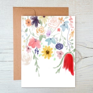 Carte toutes occasions | Toute carte d'occasion | Aquarelle florale tombante | carte de sympathie | carte pour la fête des mères | carte d'anniversaire | Félicitations