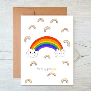 vous êtes mon pot d'or | Je t'aime carte | carte d'anniversaire | Carte arc-en-ciel