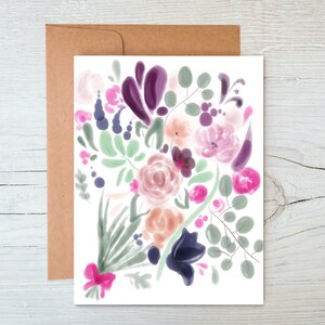 Alle Anlässe Karte | Jede Anlass-Karte | Aquarell Blumenstrauß | Aquarell Blumen | Muttertagskarte | Jubiläumskarte | Beileid Karte