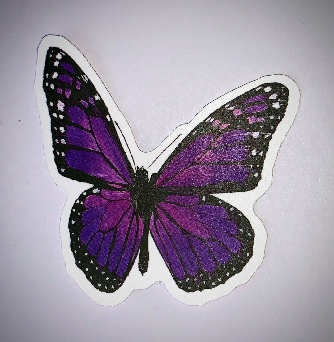 Purple Butterfly Sticker Individual Sticker Laptop Tablet Skateboard ...