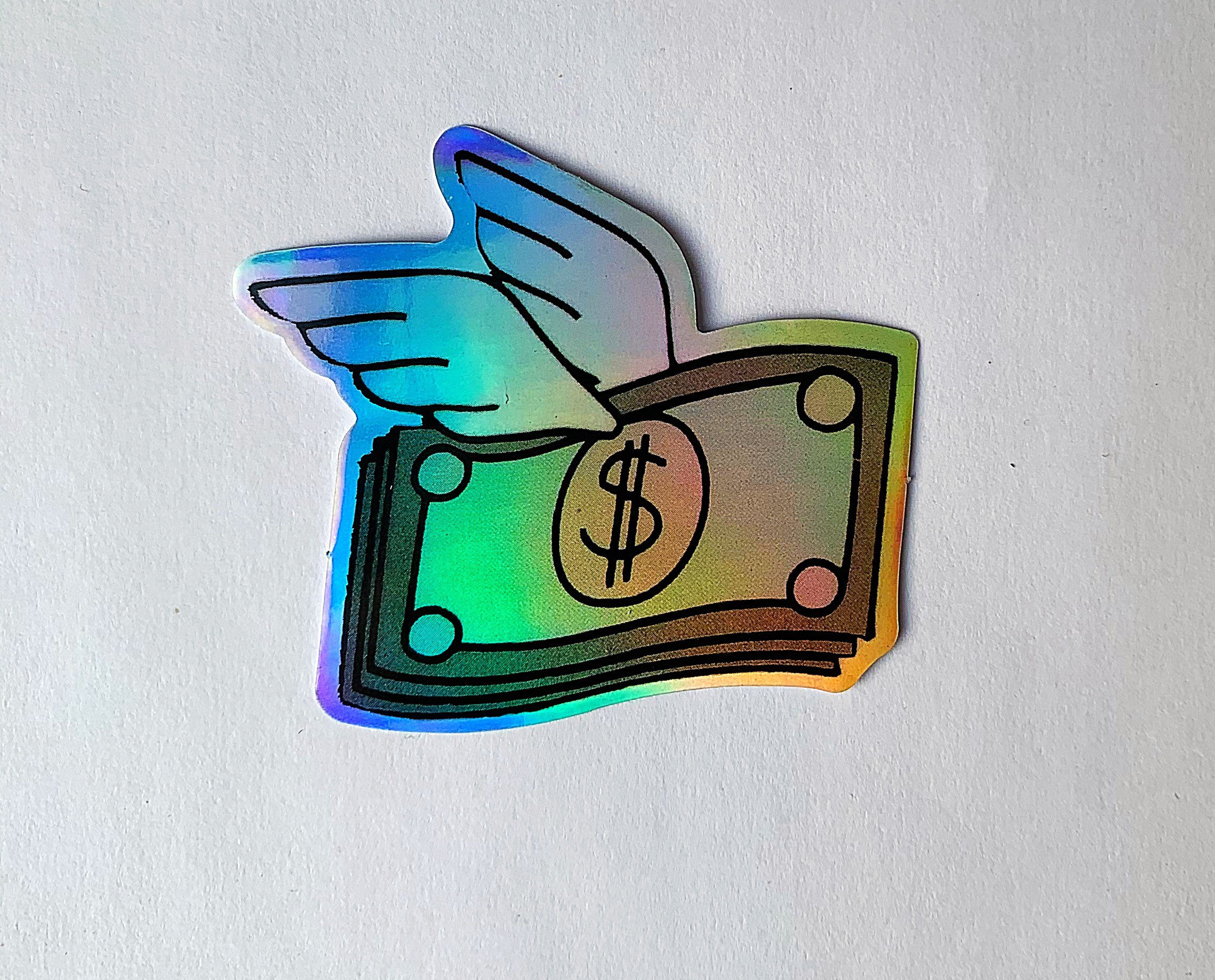 Dollar Bill Money Sticker Laser Sticker Laptop Tablet Skateboard Phone