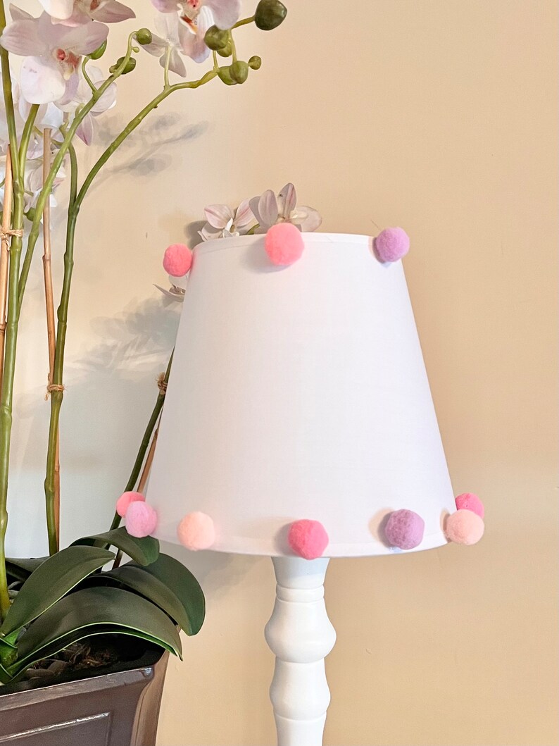 Fun Coloured Pom-pom Lampshade - Etsy UK