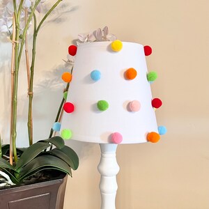 Fun Coloured Pom-pom Lampshade - Etsy UK