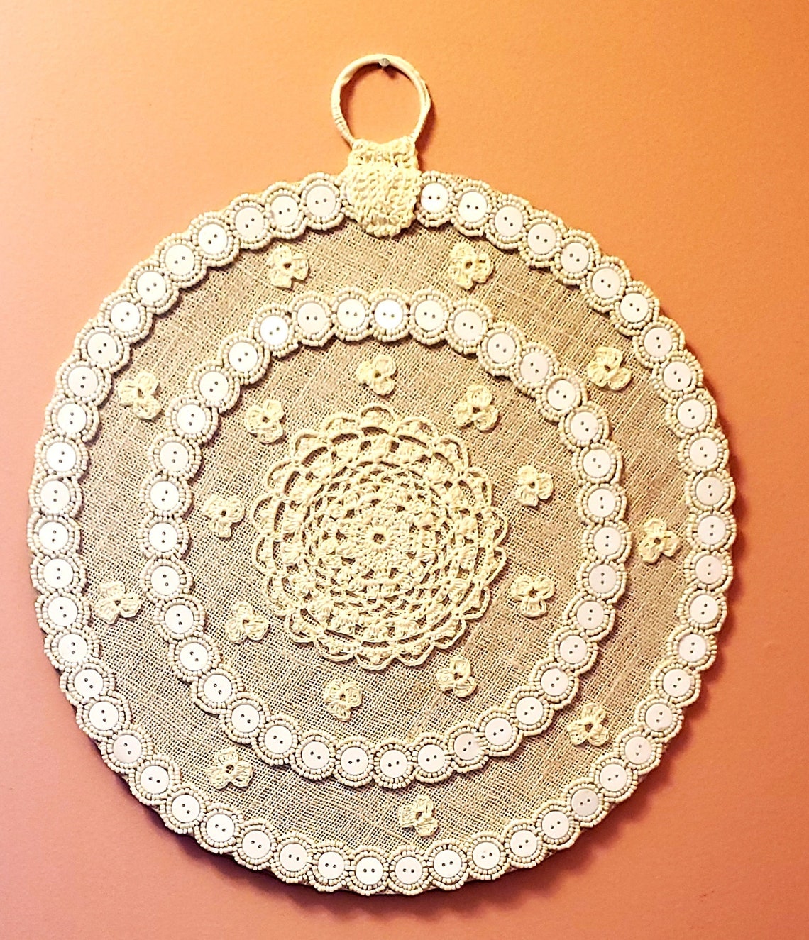 Crocheted Wall Hanging Crocheted Doily Etsy