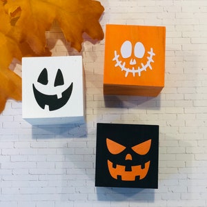 Ghost home Decor wood blocks, Halloween Tier Tray Decor, Ghost Halloween Decor, Mini decor blocks