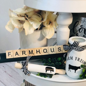 Vintage Milk Jug, Fresh Milk Farmhouse Mini Tier Tray Decor, Farm Fresh ...