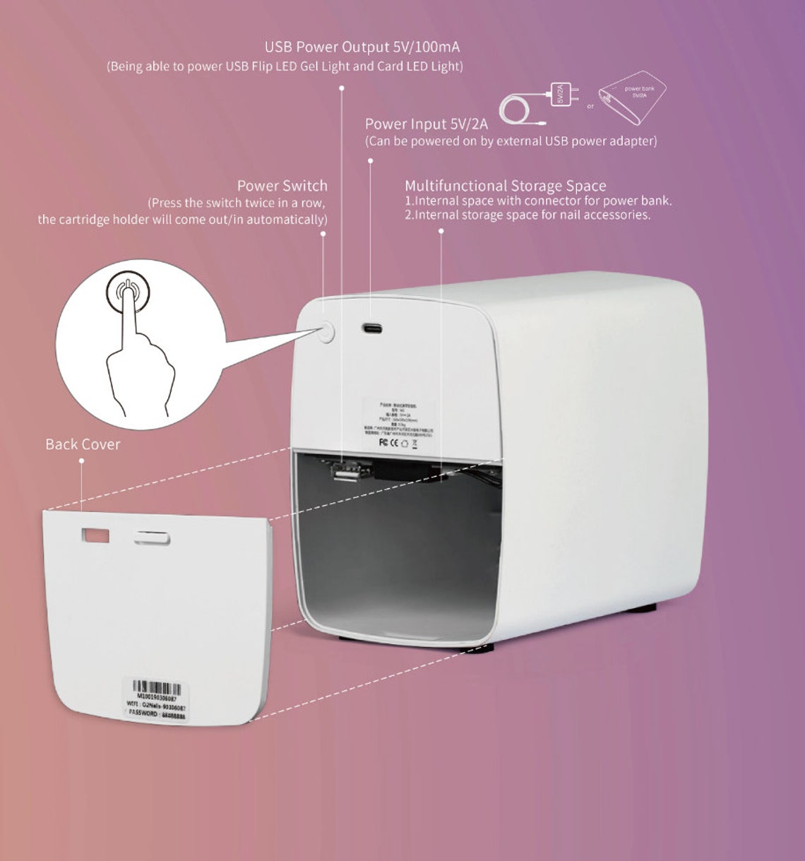 Wifi Mobile Digital Nail Art Printer DIY and Salon Ready image 6