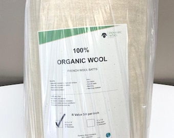 10lb Natural Sheep Wool Batting – High Quality, 500 gsm, 1/2 inches Thick, 7,5&#39; width – Insulation, Felting, pillow filling, crafts, gift