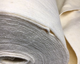 French Sheep  1/4" Thick Wool Batting.  Approximately 16’ of our pure wool– Natural Quilting Fiber,