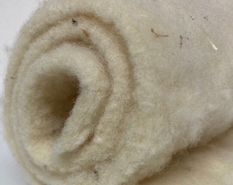 Sheep wool batting natural 500gsm 1/2" thickness, bag w/14' for quilting, mattress pad, winter clothing, van insulation.