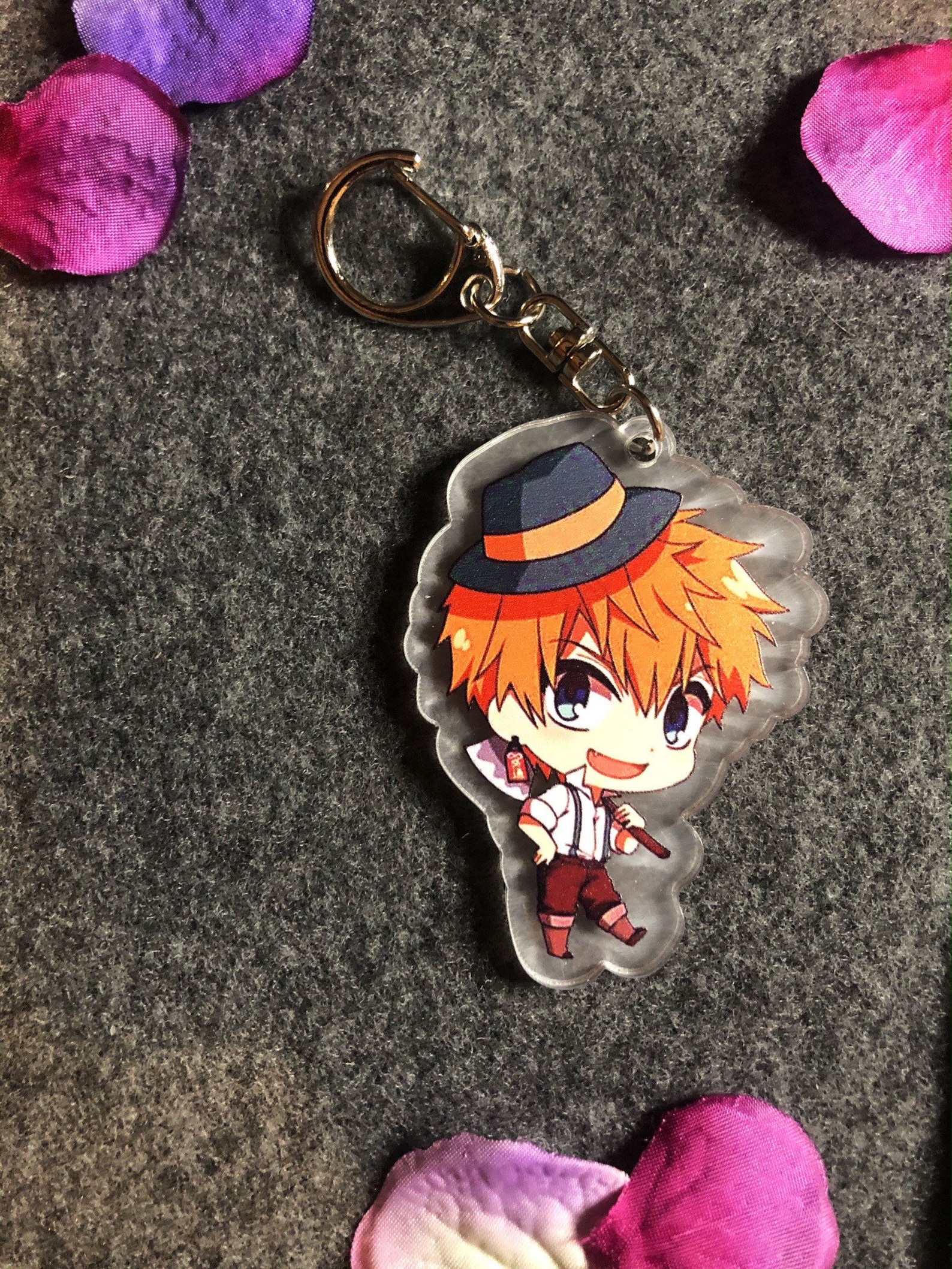 Anime Themed Keychain Kawaii Anime Themed Acrylic Keychain Etsy