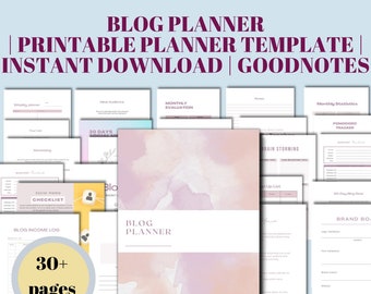 Printable Blog Planner, Blogging Planner With Social Media Tracker ...
