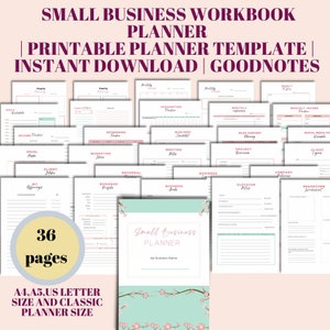 Small business planner, Small business workbook, etsy shop planner, business organizer, bujo printables