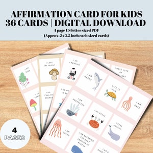 Affirmationskarten für Kinder, Motivationskarten für Kinder, positives Affirmationsdeck, Achtsamkeitskarten, tägliche Affirmationen