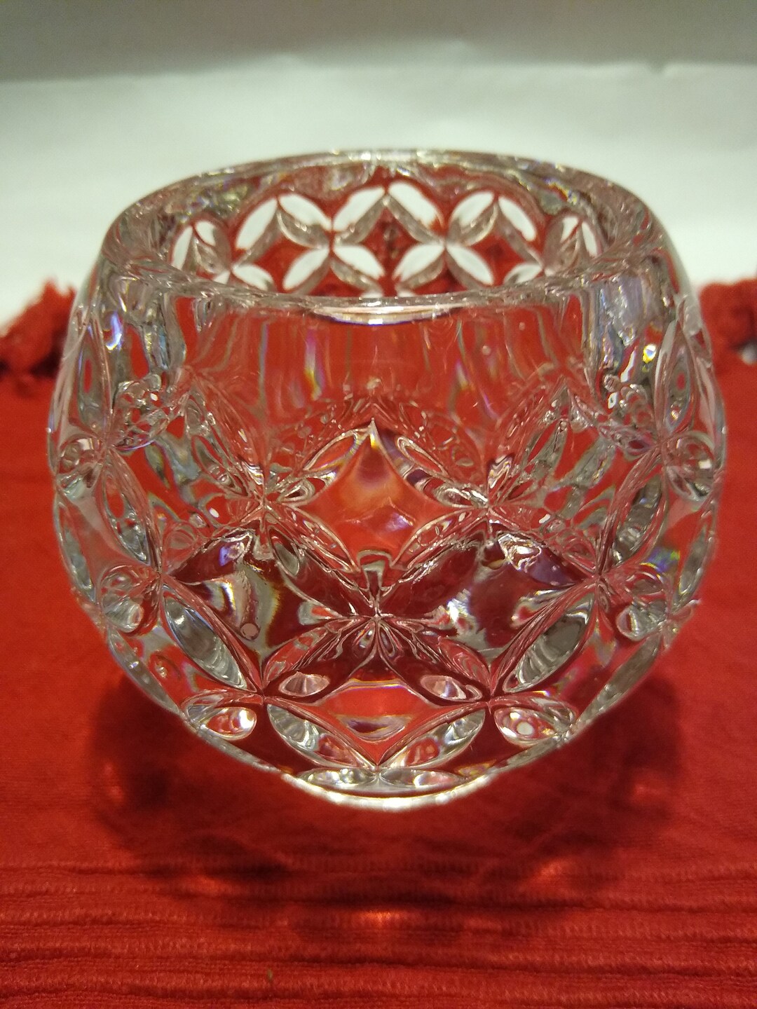 Heisley Crystal Glass Bowl Candle Holder Jewelry Trinket Etsy