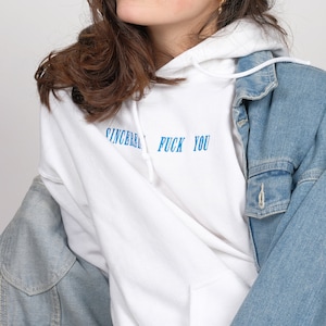 CUSTOM HOODIE Embroidered SENTENCE or you choice image 2