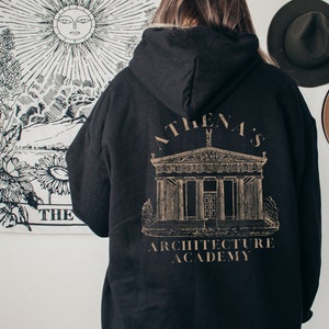 Athena Architecture Academy - Greek goddess of strategy - greek mythology - bookish sweater -  student Unisex Heavy Blend Hooded Sweatshirt