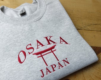 Osaka, Japan Asia Embroidered crewneck, travel -  Souvenir sweatshirt, Tokyo