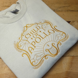 Pre-Order - Child of Apollo - God of the Sun/Greek God, Demigod and Half-Blood embroidered crewneck- God of sun/music, Mythology sweater