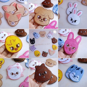 Pre-Order OT8 Skzoo Patches - Bangchan Leknow Changbin Hyunjin Han Felix Seungmin Jeongin - Aufbügler, k-pop Gruppe Stray Kids - Fanmade