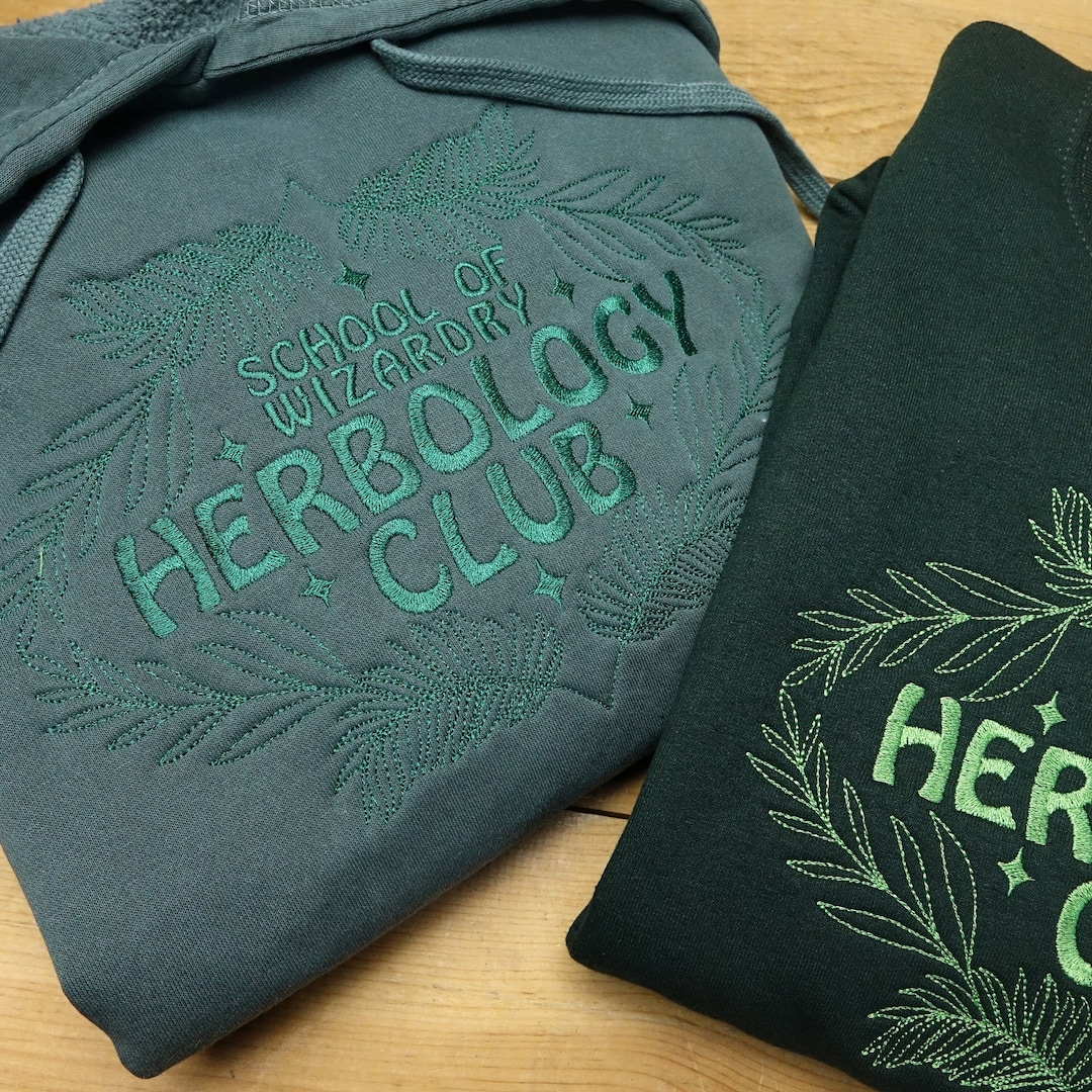 ONE LARGE Premium Hoodie Herbology Club School of Wizardry Plant Lovers