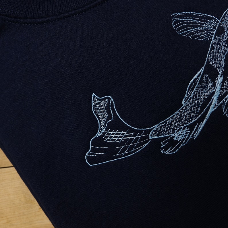 Common Need Koi Fish Quarter Zip Sweater Black