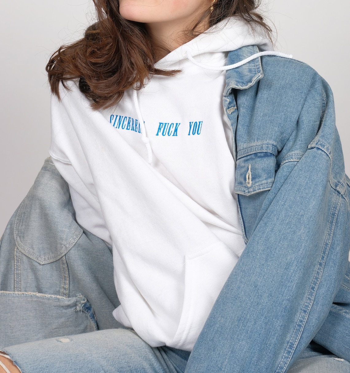 CUSTOM HOODIE Embroidered SENTENCE or you choice Etsy