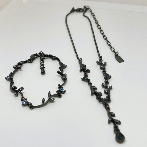 Black and Blue Bubble Chain Necklace and Matching Bracelet - Etsy