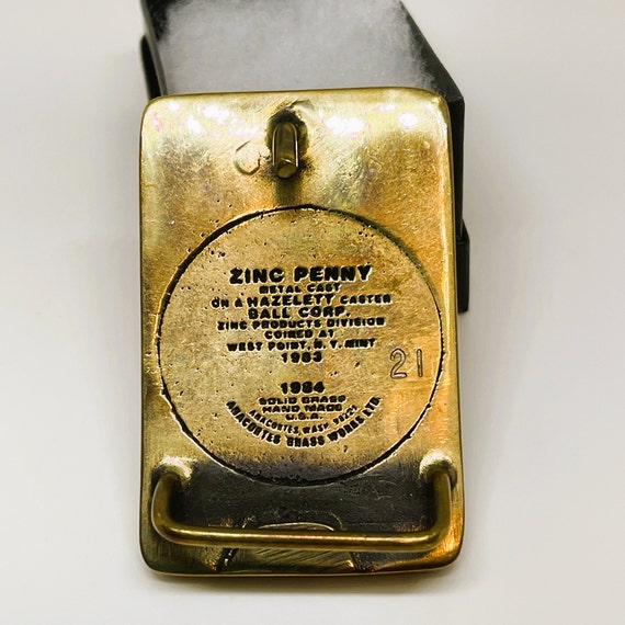 Solid Brass Vintage Belt Buckle Handmade Minted i… - image 2