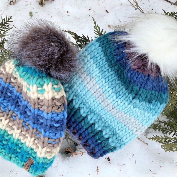 Striped Knit Hat Etsy