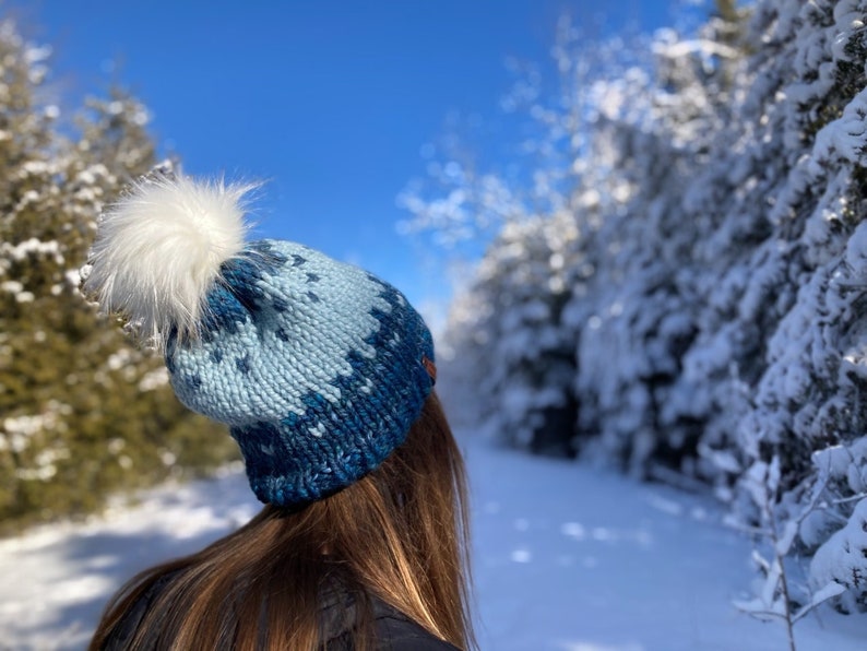 Light Blue Blue Multi Knit Hat / Adult 