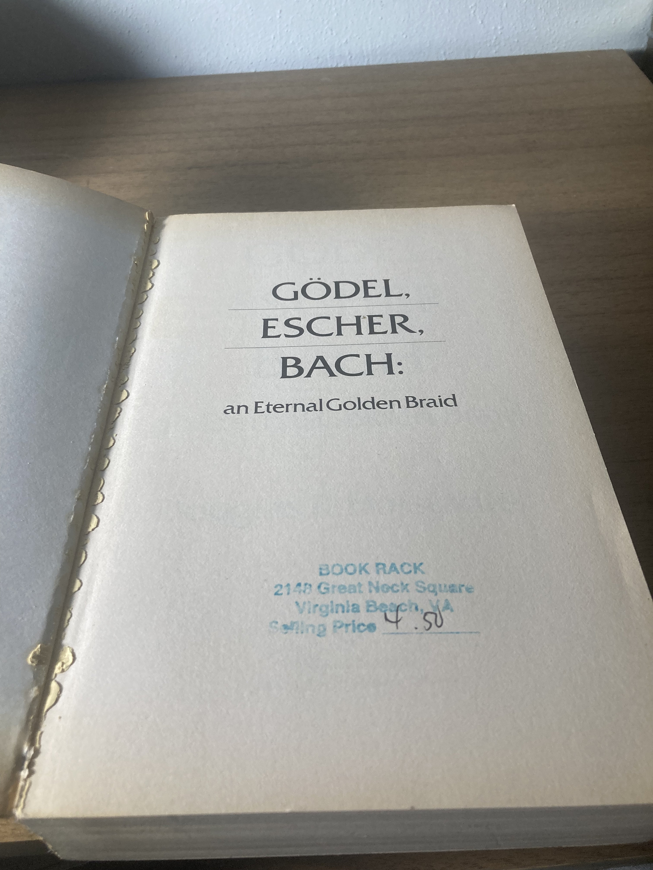 Gödel, Escher, Bach an Eternal Golden Braid Douglas Hofstadter 1980 First Vintage Books Edition