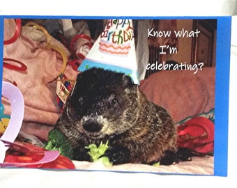 Groundhog Moses Birthday Card