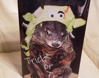 FrankenMoses Groundhog Halloween Card