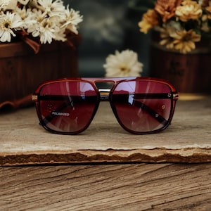 Unisex Square Brown (Shiny) Full Frame Polarized Brown  Lens  Sunglasses  FREE SHIPPING.