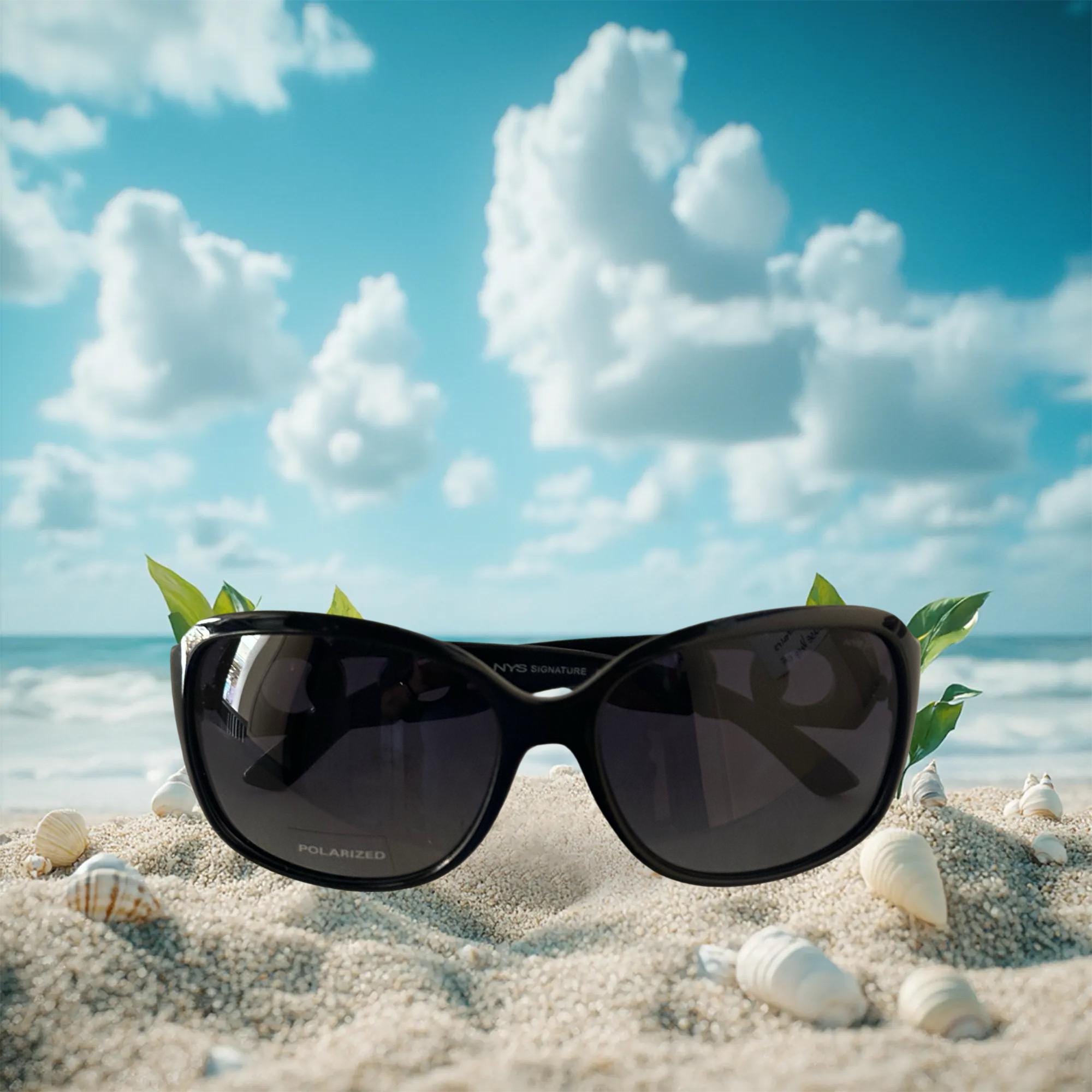 Two Tone Polarized Sunglasses: Black & Brown Frame, UV 400  display picture 2