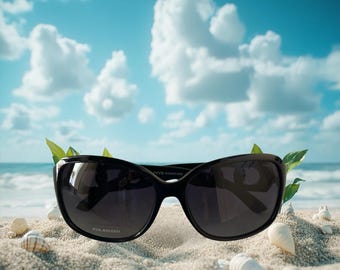 Two Tone Polarized Sunglasses: Black & Brown Frame, UV 400 Protection